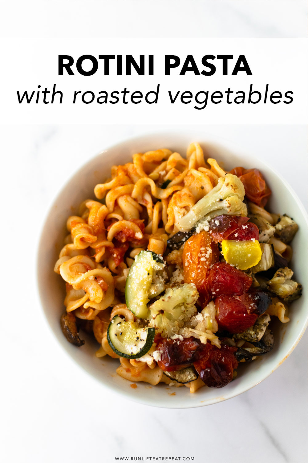 Add this cheesy rotini pasta with roasted vegetables to your dinner menu! Combined together in a pot— rotini pasta, melted cheese, rich marinara sauce, and roasted vegetables. It adds a twist to a classic pasta dish that the entire family will love!