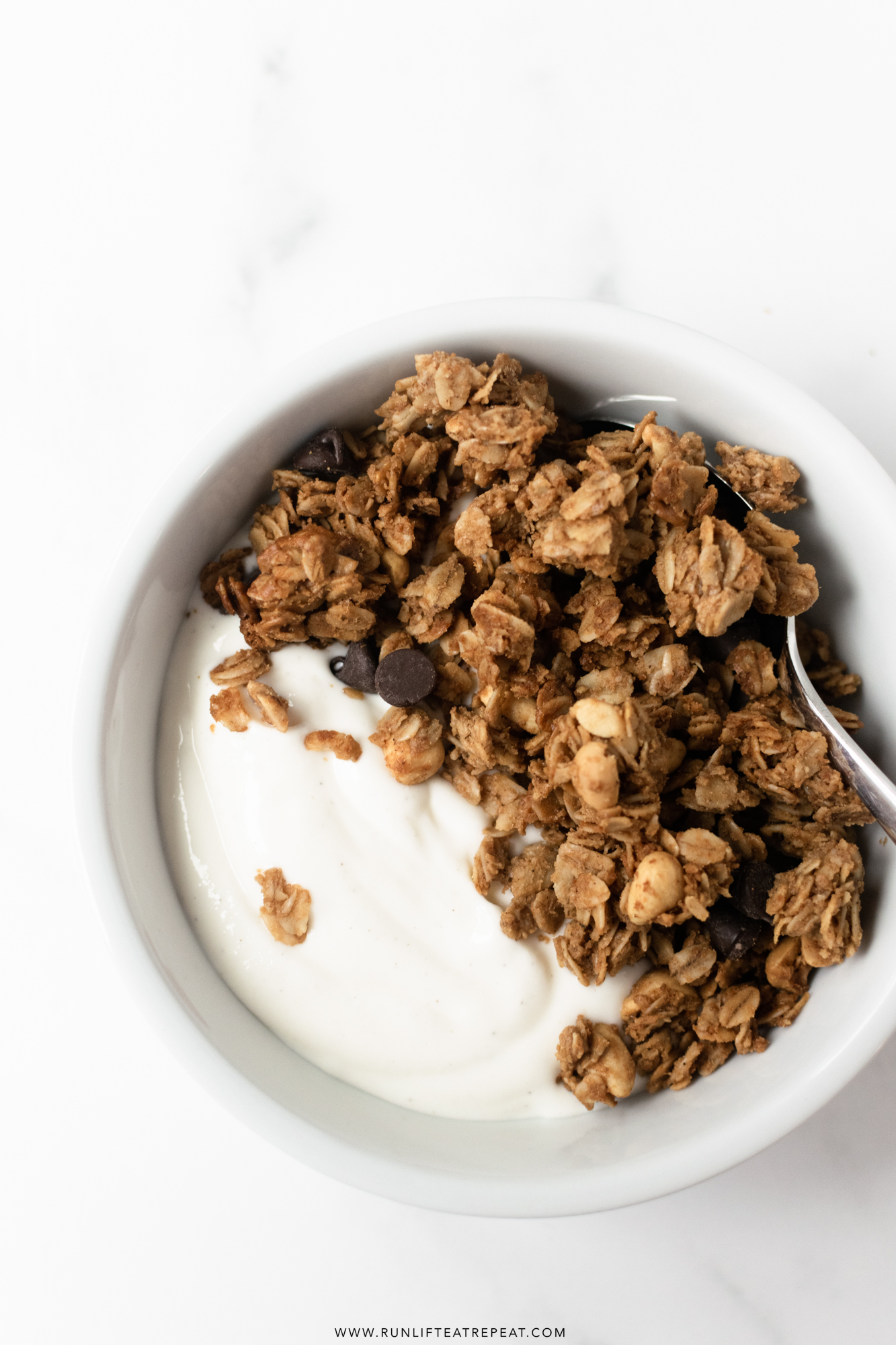 This homemade peanut butter granola is satisfying and delicious. Made with basic pantry ingredients— oats, cinnamon, coconut oil, honey, and maple syrup. With tons of flavor in each bite, you'll keep coming back for more!