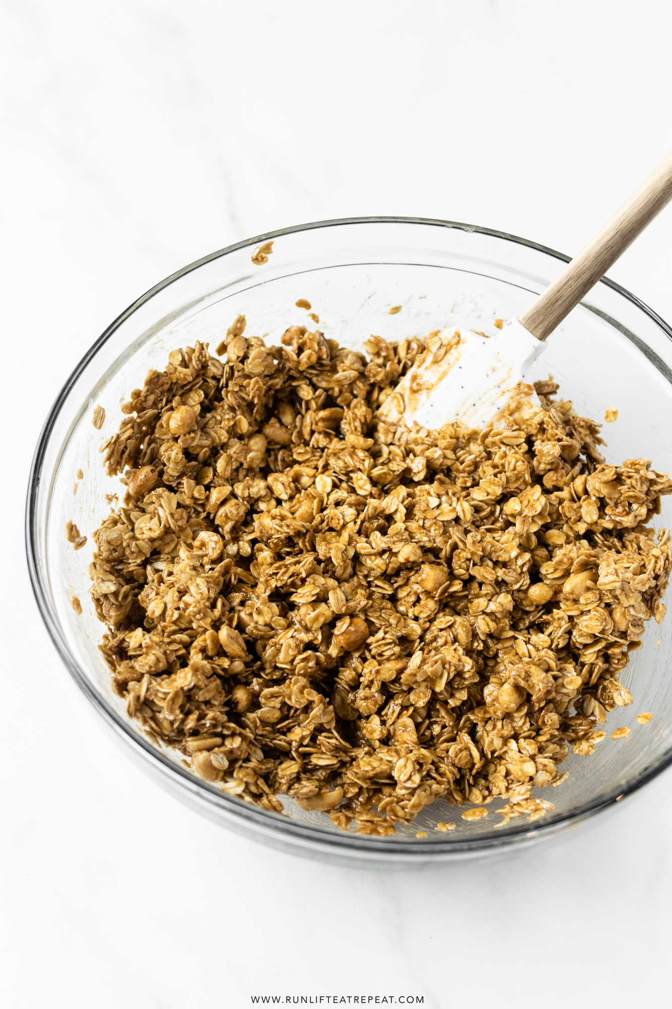 This homemade peanut butter granola is satisfying and delicious. Made with basic pantry ingredients— oats, cinnamon, coconut oil, honey, and maple syrup. With tons of flavor in each bite, you'll keep coming back for more!