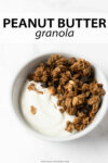 This homemade peanut butter granola is satisfying and delicious. Made with basic pantry ingredients— oats, cinnamon, coconut oil, honey, and maple syrup. With tons of flavor in each bite, you'll keep coming back for more!