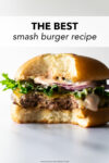 The best smash burger recipe— zero exaggeration! These burgers are incredibly juicy, perfectly crispy, smothered in cheese, and topped with a hefty amount of secret sauce. Serve between a toasted brioche bun and this is truly the ultimate smash burger recipe.