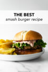 The best smash burger recipe— zero exaggeration! These burgers are incredibly juicy, perfectly crispy, smothered in cheese, and topped with a hefty amount of secret sauce. Serve between a toasted brioche bun and this is truly the ultimate smash burger recipe.