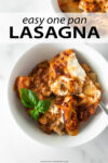 One skillet is all you need to make this insanely flavorful lasagna recipe. The process is extremely easy: add the ground beef with a mixture of Italian spices and brown in a skillet. Then, toss in the remaining ingredients and finish with ricotta and shredded mozzarella cheese. This is a quick family favorite 35-minute dinner recipe that you'll want to make all year long!