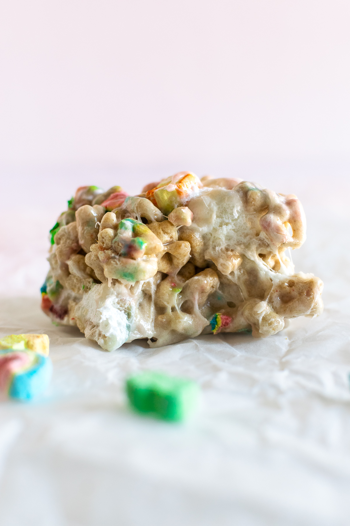 a rice krispie treat with a bite taken out