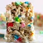 stacked lucky charms rice krispie bars