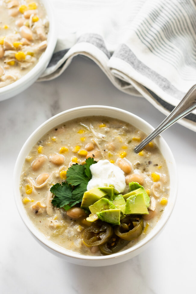 Simple Slow Cooker Verde Chicken Chili