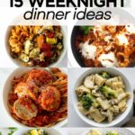 collage of easy weeknight dinner ideas.