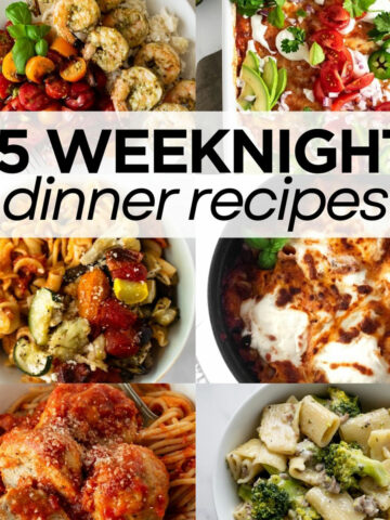 collage of easy weeknight dinner recipes.