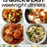 collage of weeknight dinner recipes.