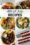 collage of 4th of July recipes with text overlay.