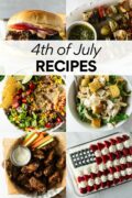collage of 4th of July recipes with text overlay.