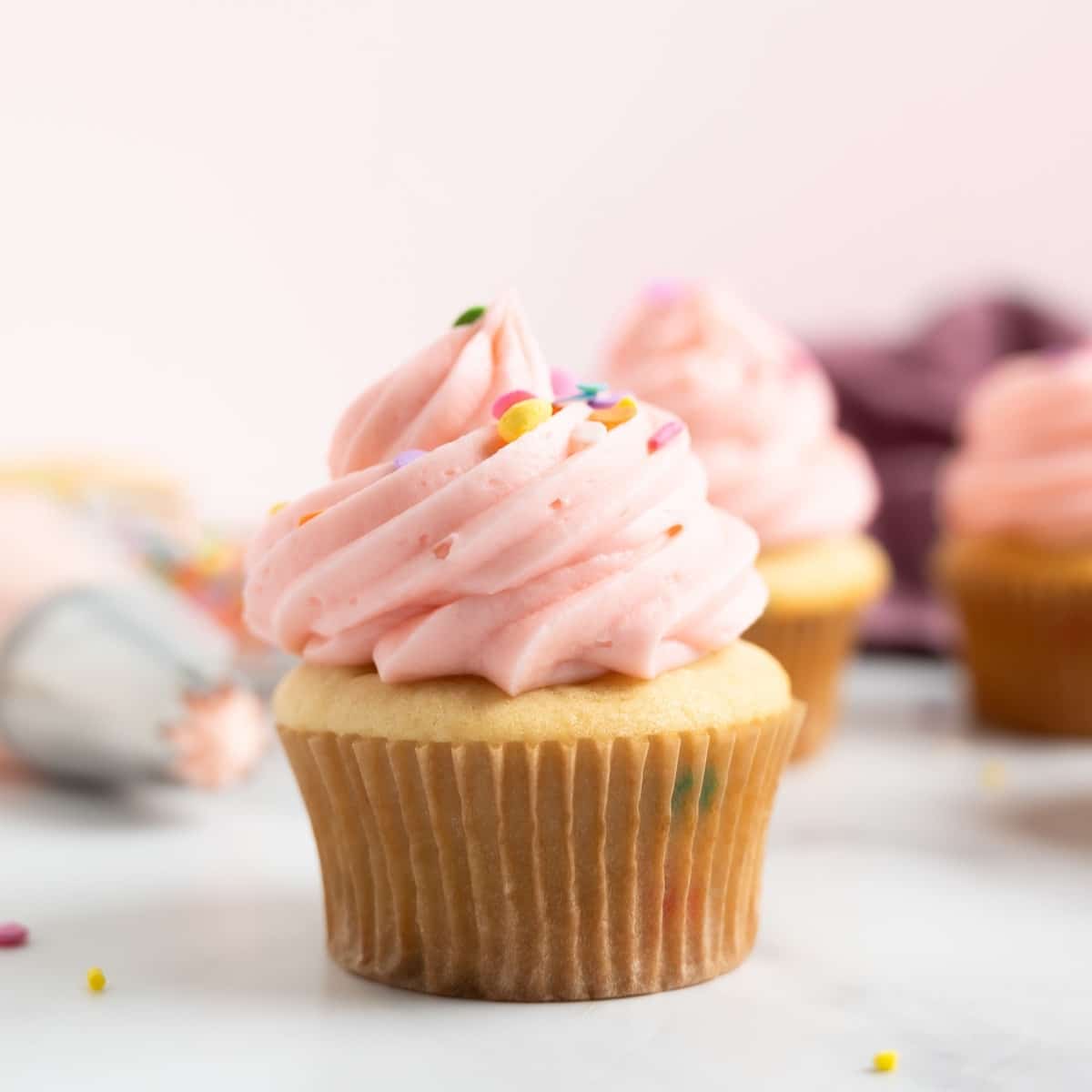 Pink Confetti Cupcakes